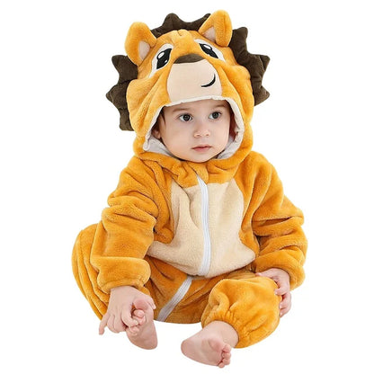 Halloween Winter Baby Rompers Hooded Flannel Toddler Infant Clothes Overall Bodysuits Jumpsuit Costume for Kids Girl Boy