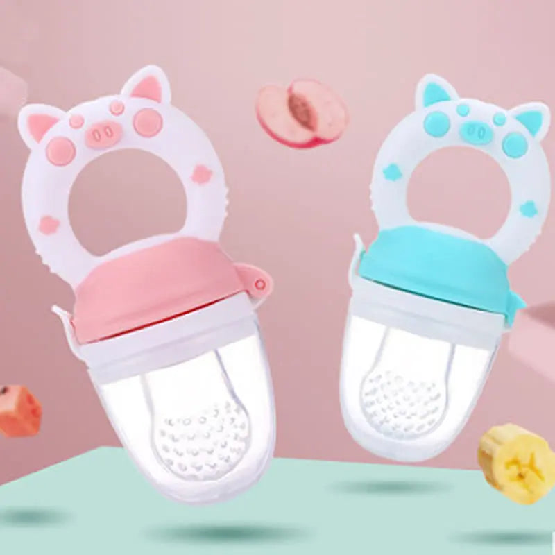 Baby Food Feeding Spoon Juice Extractor Pacifier Cup Molars Baby Feeding Bottle Silicone Gum Fruit Vegetable Bite Eat Auxiliary