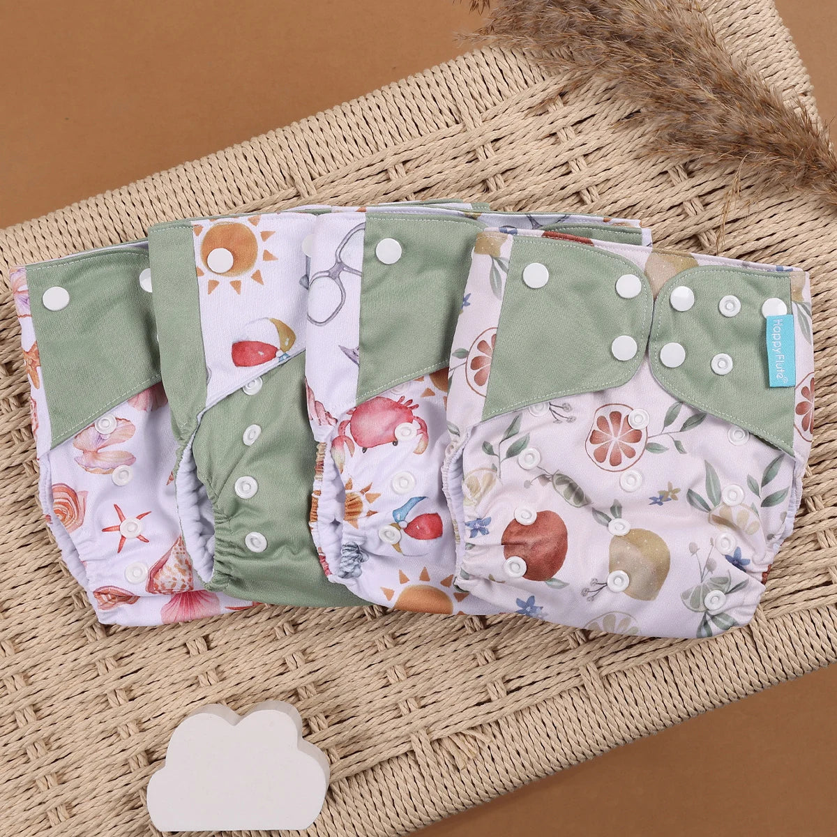 4Pcs/Set Eco-Friendly Cloth Diaper Ecological Reusable Baby Diapers