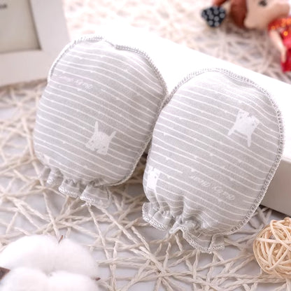 5 Pairs/Lot Newborn Baby Mittens Cotton Cartoon Soft Boys Girls Resuable Gloves 0-3M Baby Girl Boy Head Mittens