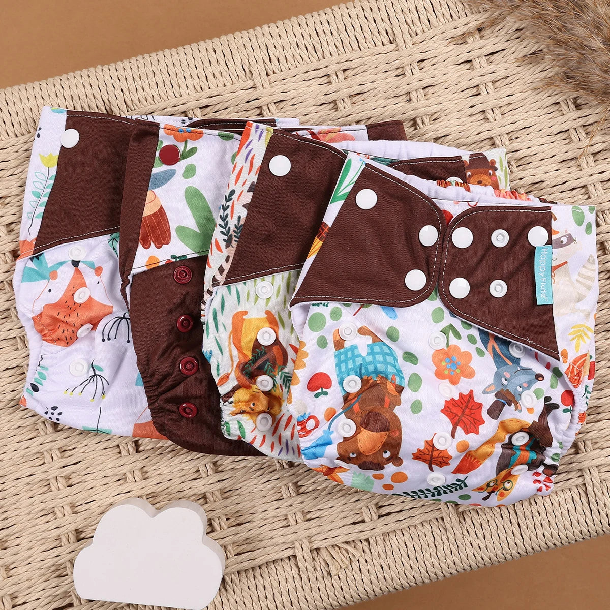 4Pcs/Set Eco-Friendly Cloth Diaper Ecological Reusable Baby Diapers