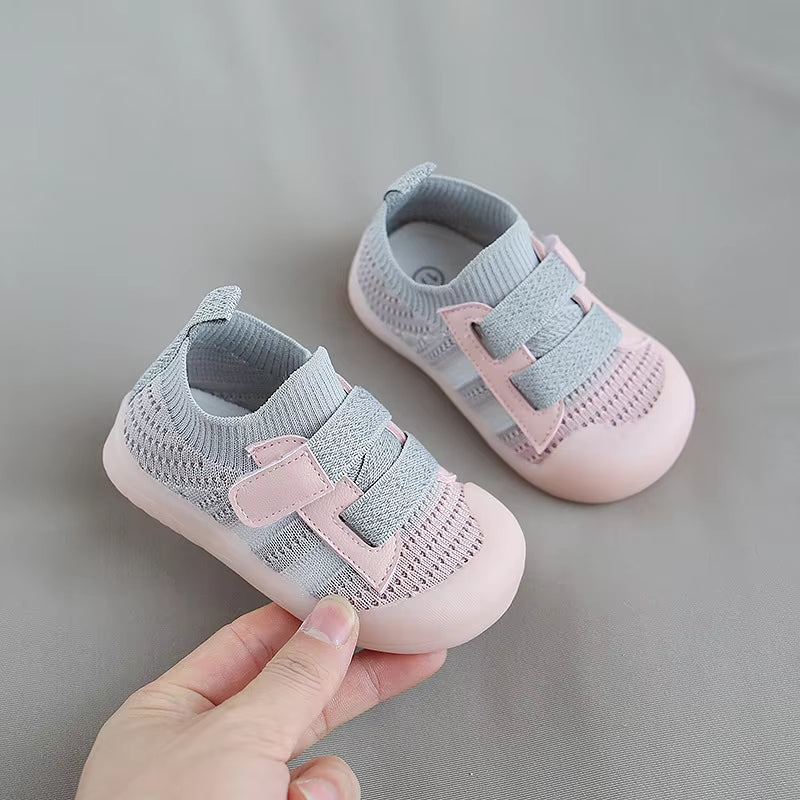 Children'S Casual Sports Shoes Mesh Breathable Boy Girls Walking Shoes Soft Soles Anti-Skid Baby Walking Shoes Baby Sports Shoes