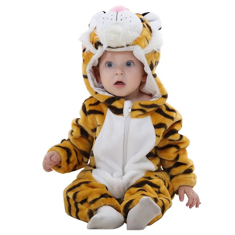 Halloween Winter Baby Rompers Hooded Flannel Toddler Infant Clothes Overall Bodysuits Jumpsuit Costume for Kids Girl Boy