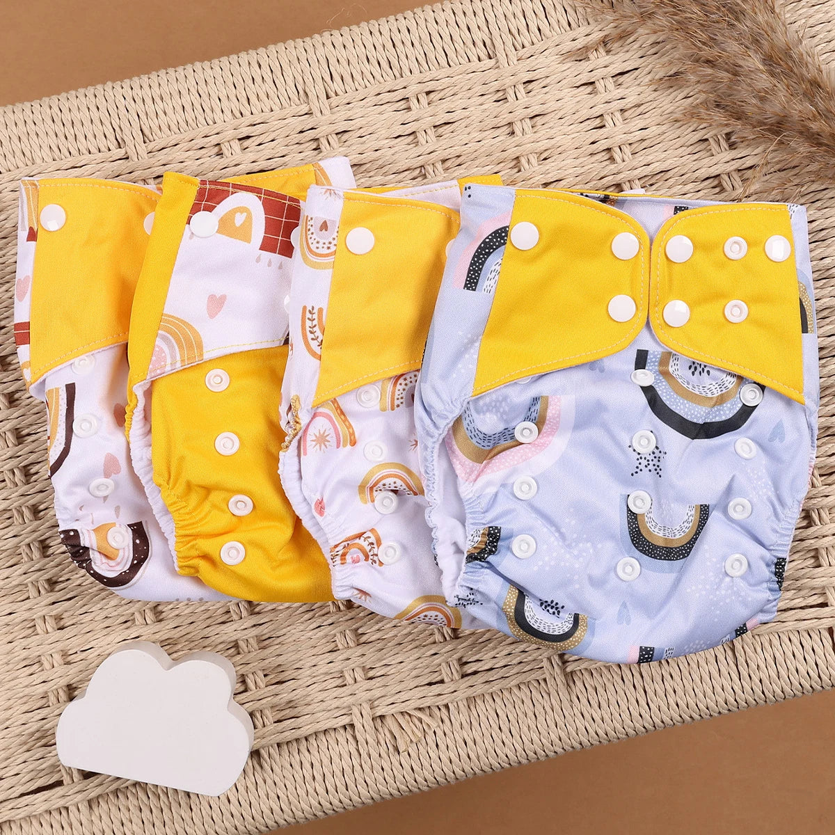 4Pcs/Set Eco-Friendly Cloth Diaper Ecological Reusable Baby Diapers