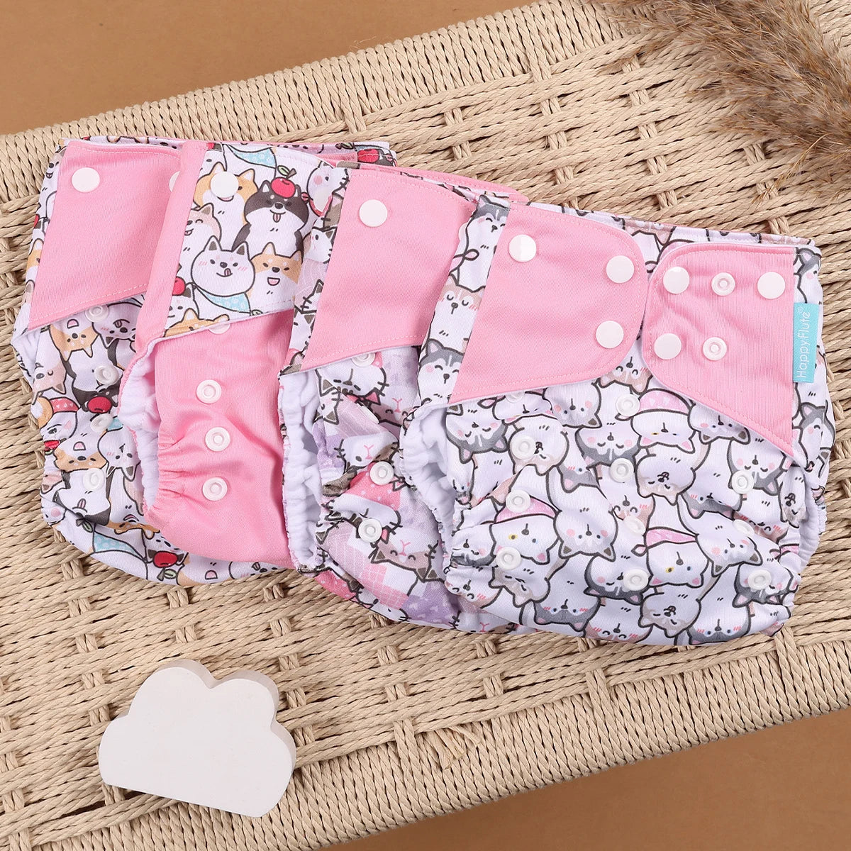 4Pcs/Set Eco-Friendly Cloth Diaper Ecological Reusable Baby Diapers