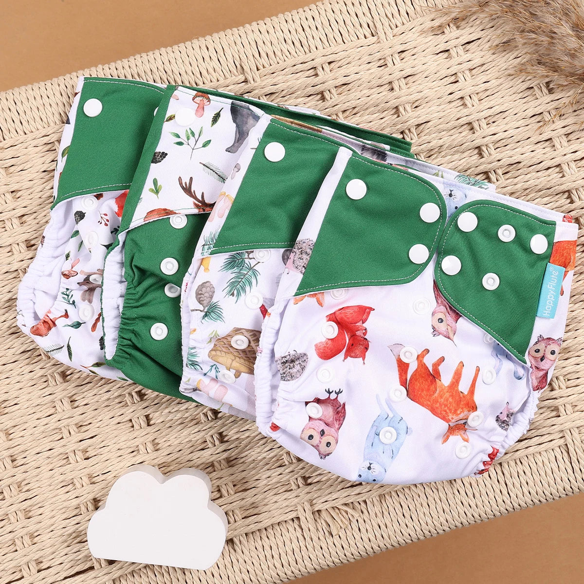 4Pcs/Set Eco-Friendly Cloth Diaper Ecological Reusable Baby Diapers