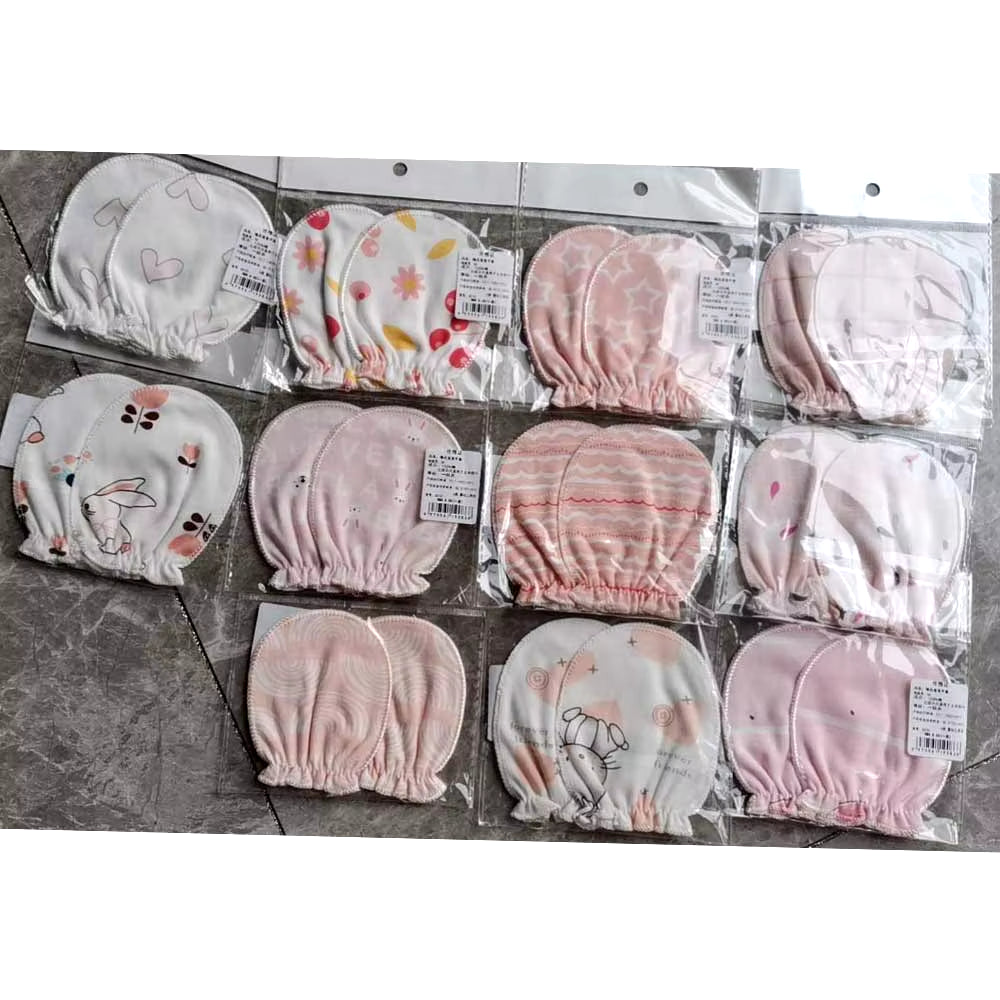 5 Pairs/Lot Newborn Baby Mittens Cotton Cartoon Soft Boys Girls Resuable Gloves 0-3M Baby Girl Boy Head Mittens