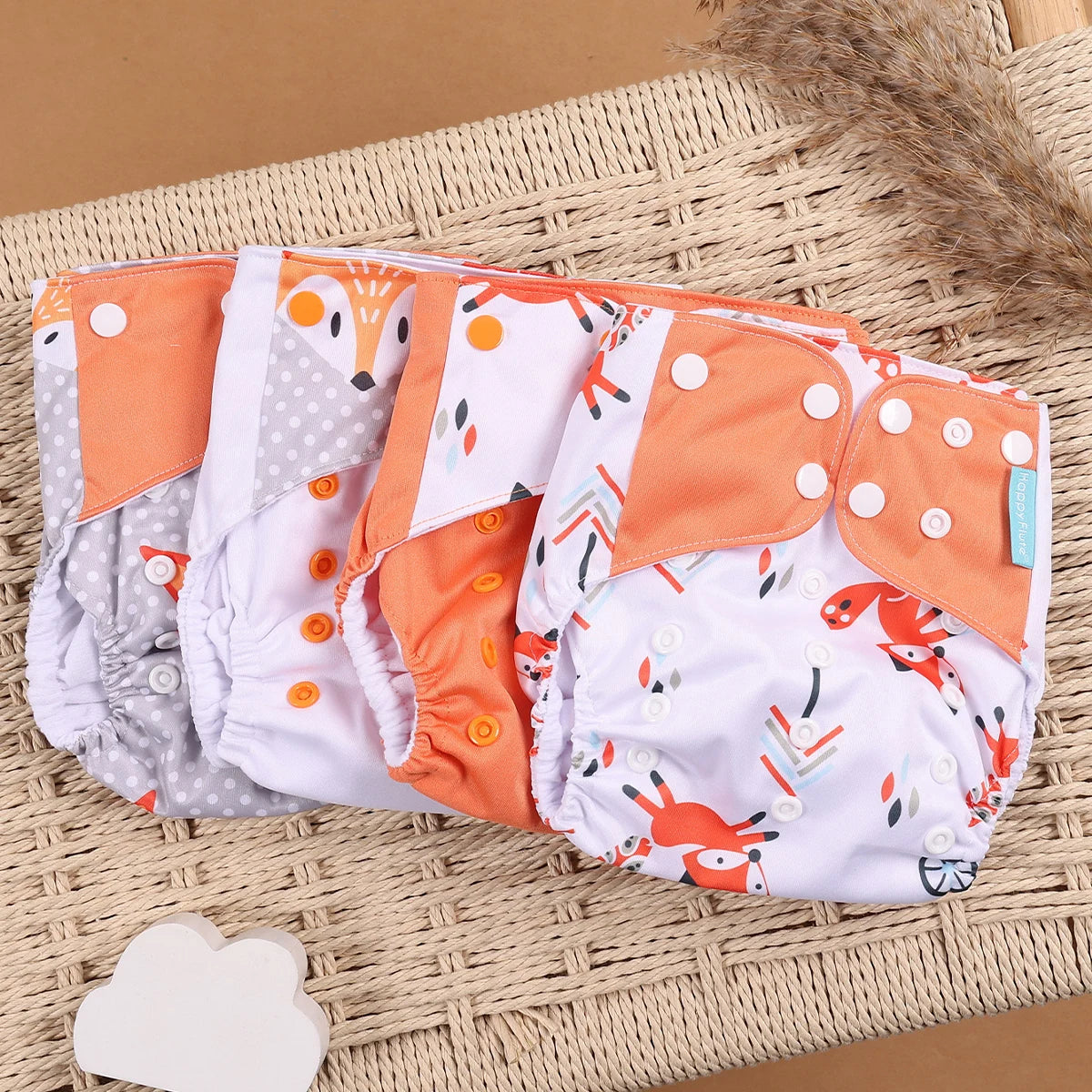 4Pcs/Set Eco-Friendly Cloth Diaper Ecological Reusable Baby Diapers