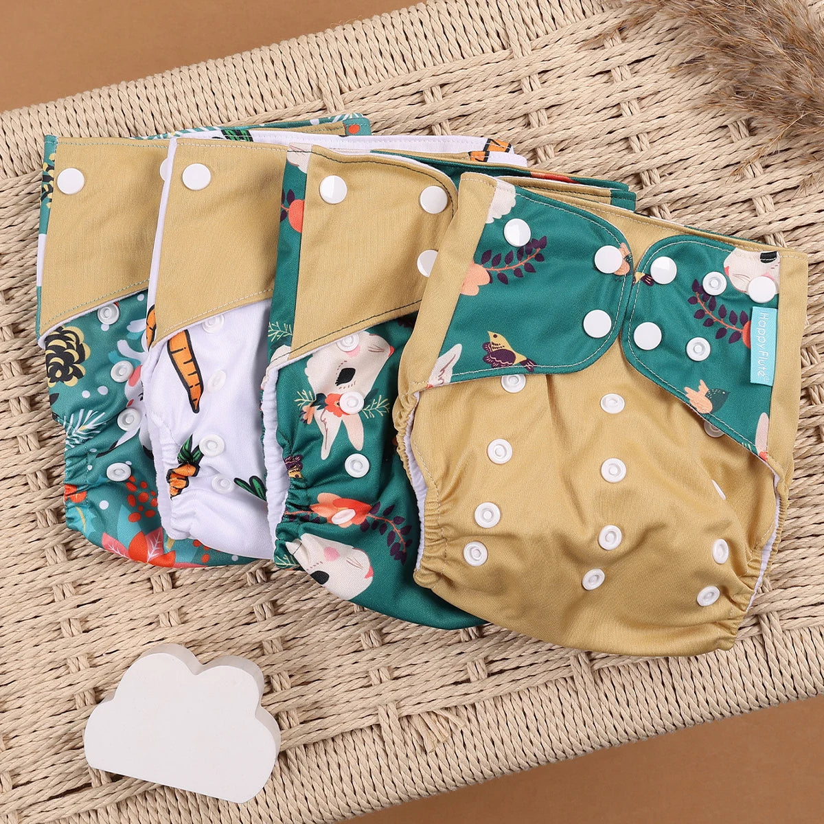 4Pcs/Set Eco-Friendly Cloth Diaper Ecological Reusable Baby Diapers