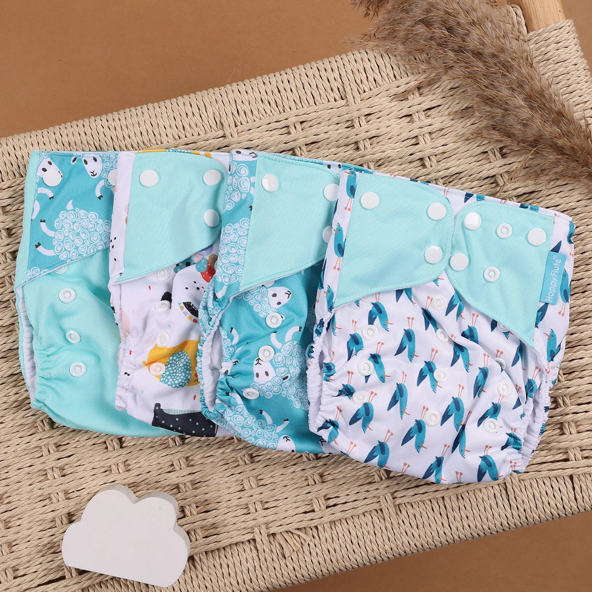 4Pcs/Set Eco-Friendly Cloth Diaper Ecological Reusable Baby Diapers