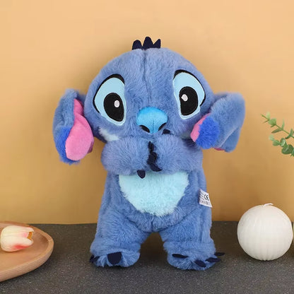 Kawaii Stitch Plush Doll Baby Sleeping Companion Sound Soothing Musical Kawaii with Air Bag and Light Doll Breathing Toys Gifts