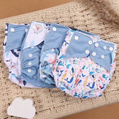 4Pcs/Set Eco-Friendly Cloth Diaper Ecological Reusable Baby Diapers