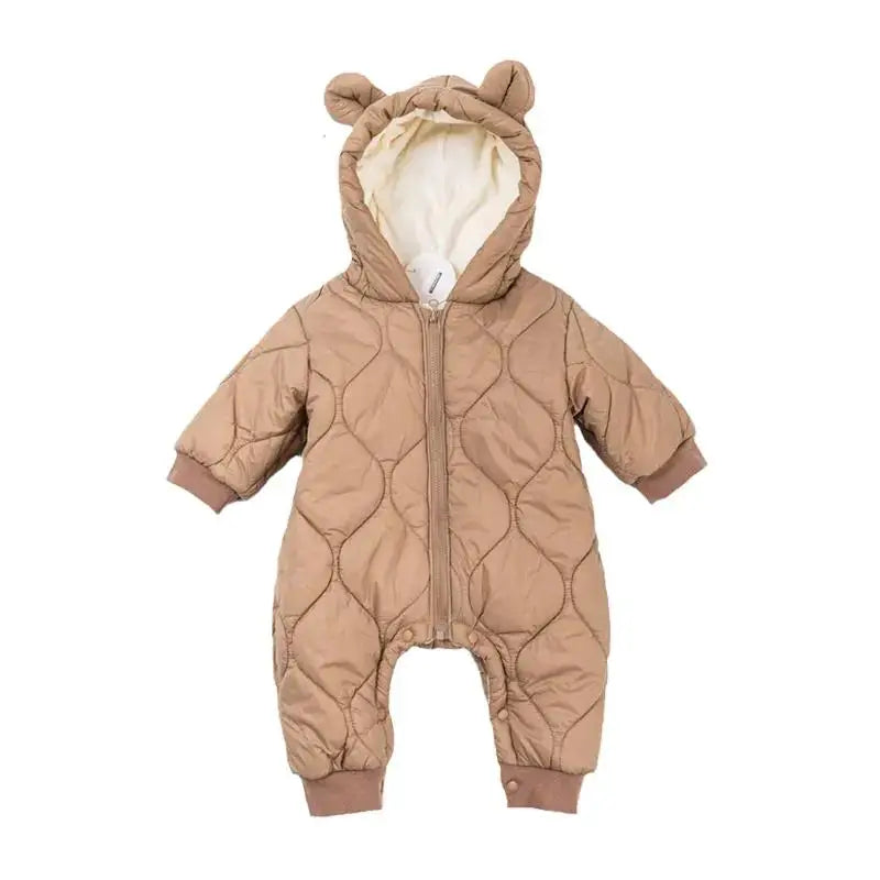 Newborn Baby Romper Winter Thicken Cotton Jumpsuit Infant Onesie Fleece Lining Hooded Rompers for Boy Girl Clothes Kids Outfit