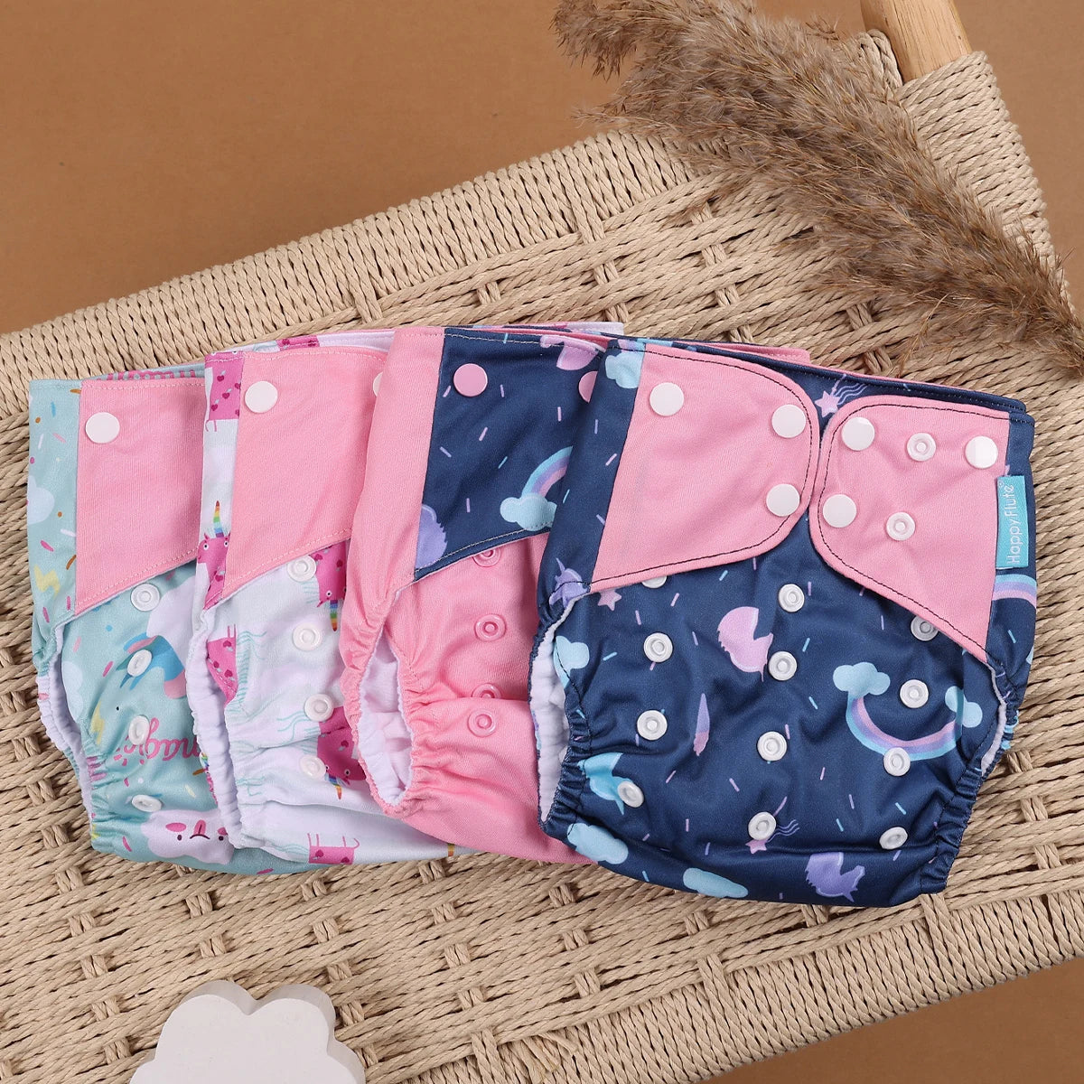 4Pcs/Set Eco-Friendly Cloth Diaper Ecological Reusable Baby Diapers