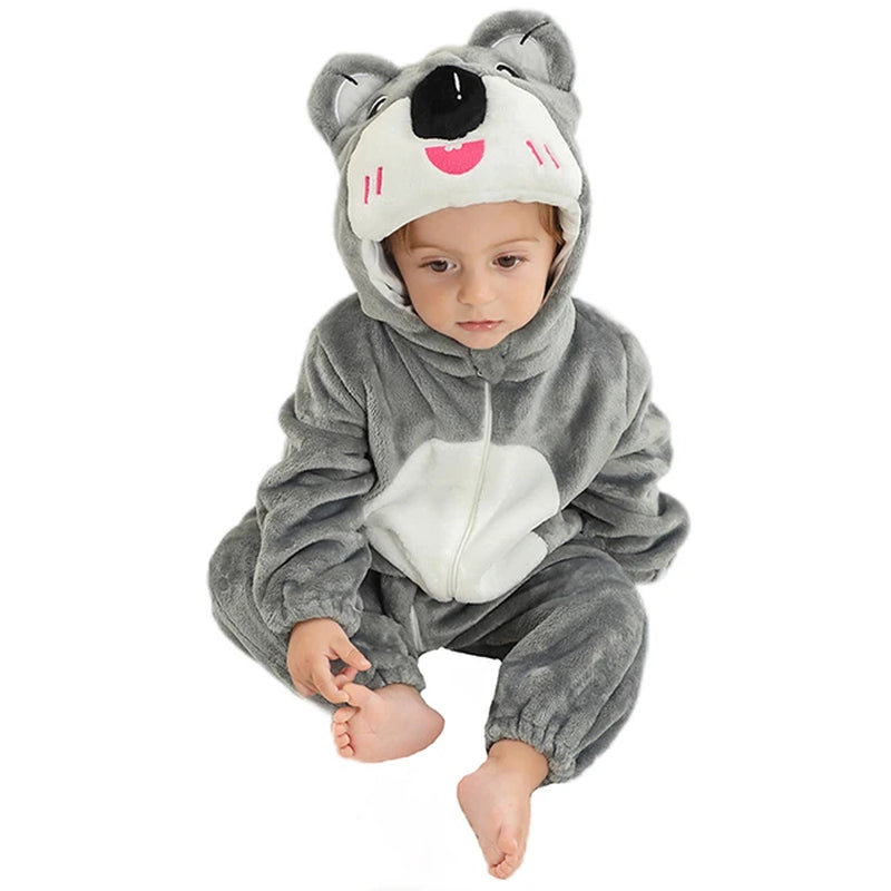 Halloween Winter Baby Rompers Hooded Flannel Toddler Infant Clothes Overall Bodysuits Jumpsuit Costume for Kids Girl Boy