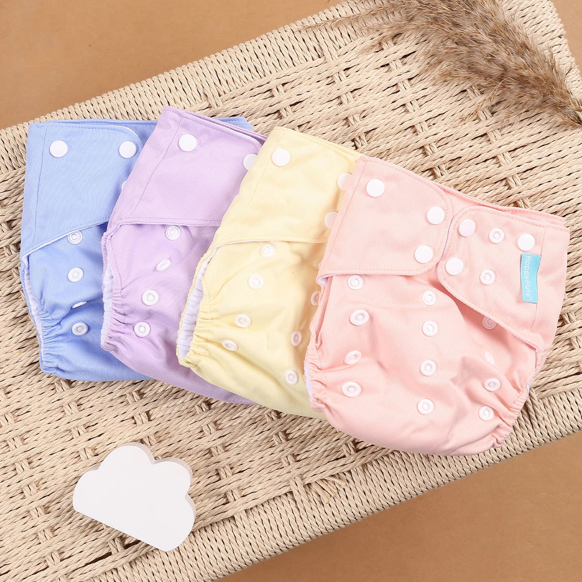 4Pcs/Set Eco-Friendly Cloth Diaper Ecological Reusable Baby Diapers