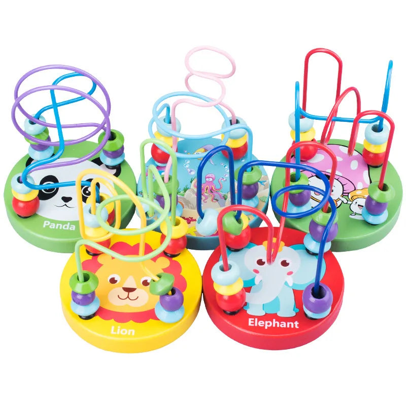 Mini jouets en bois colorés Montessori