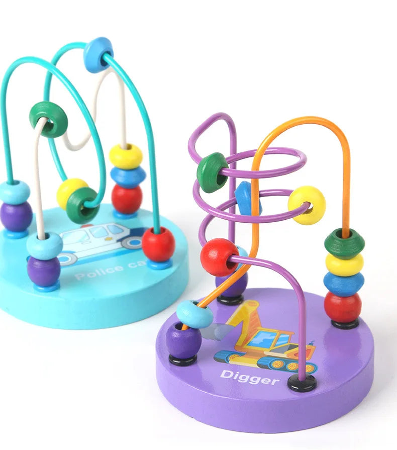 Mini jouets en bois colorés Montessori