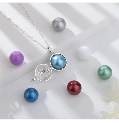 Eudora-Bola de embarazo de 18mm, colgante de árbol de la vida, nudo celta, Bola de armonía, llamador de Ángel, collar de Bola de los deseos, joyería para mujer