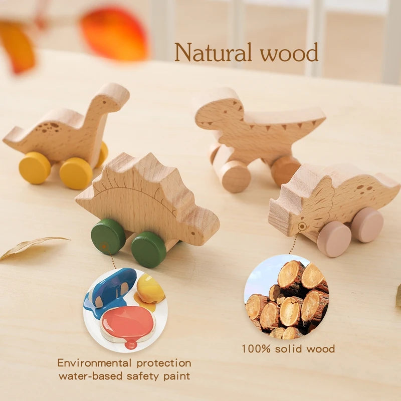 Jouets dinosaures en bois Montessori