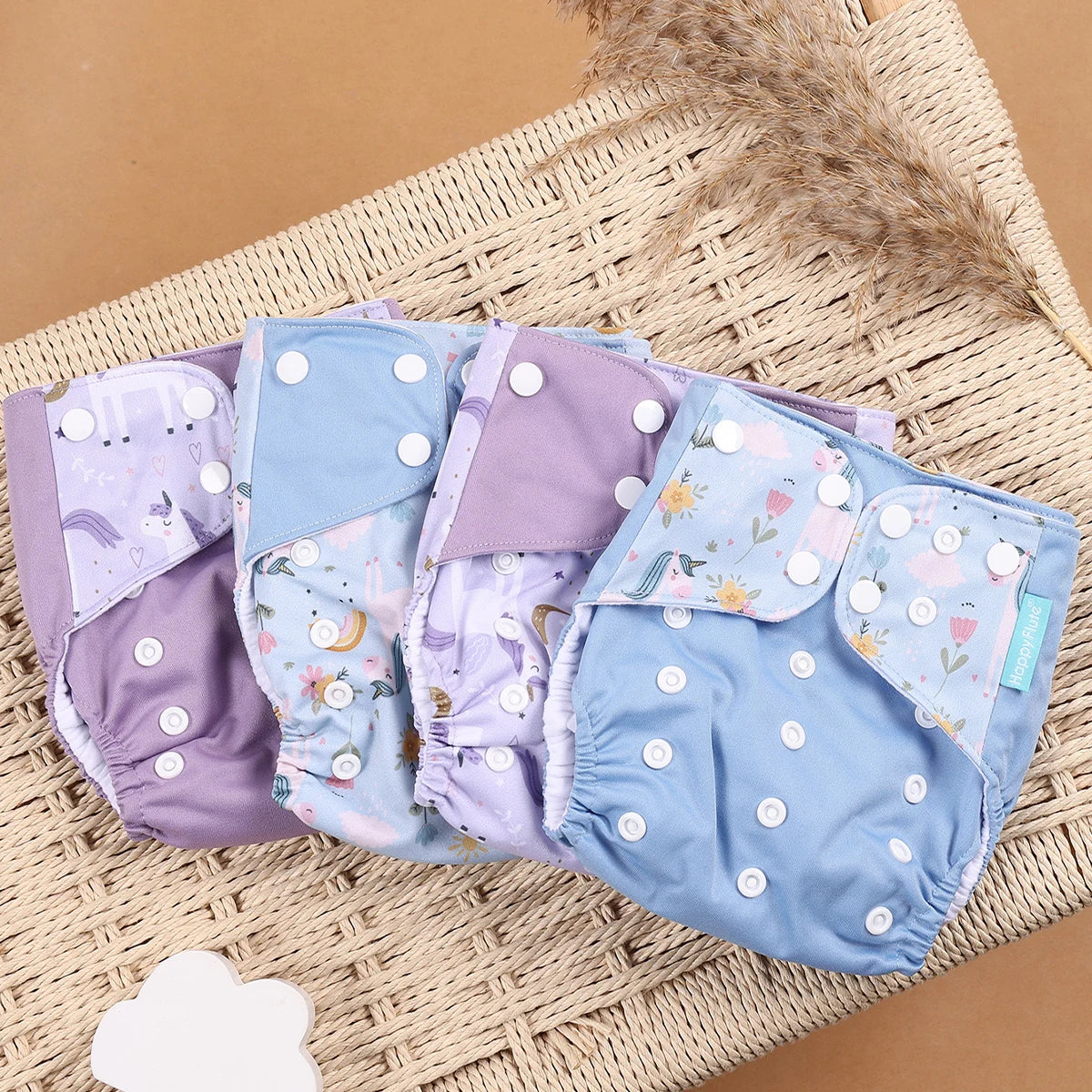 4Pcs/Set Eco-Friendly Cloth Diaper Ecological Reusable Baby Diapers