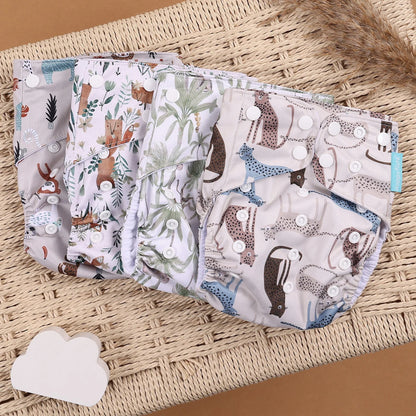 4Pcs/Set Eco-Friendly Cloth Diaper Ecological Reusable Baby Diapers