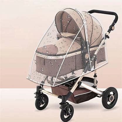 New Universal Stroller Rain Cover Baby Car Weather Wind Sun Shield Transparent Breathable Trolley Umbrella Raincoat Accessories