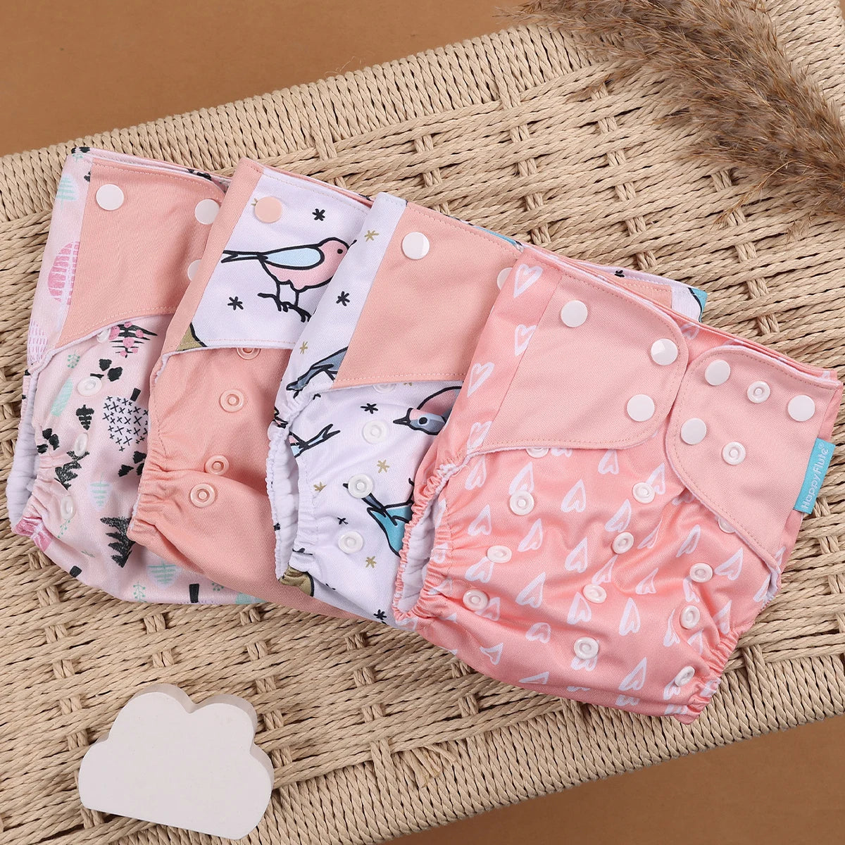 4Pcs/Set Eco-Friendly Cloth Diaper Ecological Reusable Baby Diapers