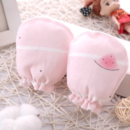 5 Pairs/Lot Newborn Baby Mittens Cotton Cartoon Soft Boys Girls Resuable Gloves 0-3M Baby Girl Boy Head Mittens