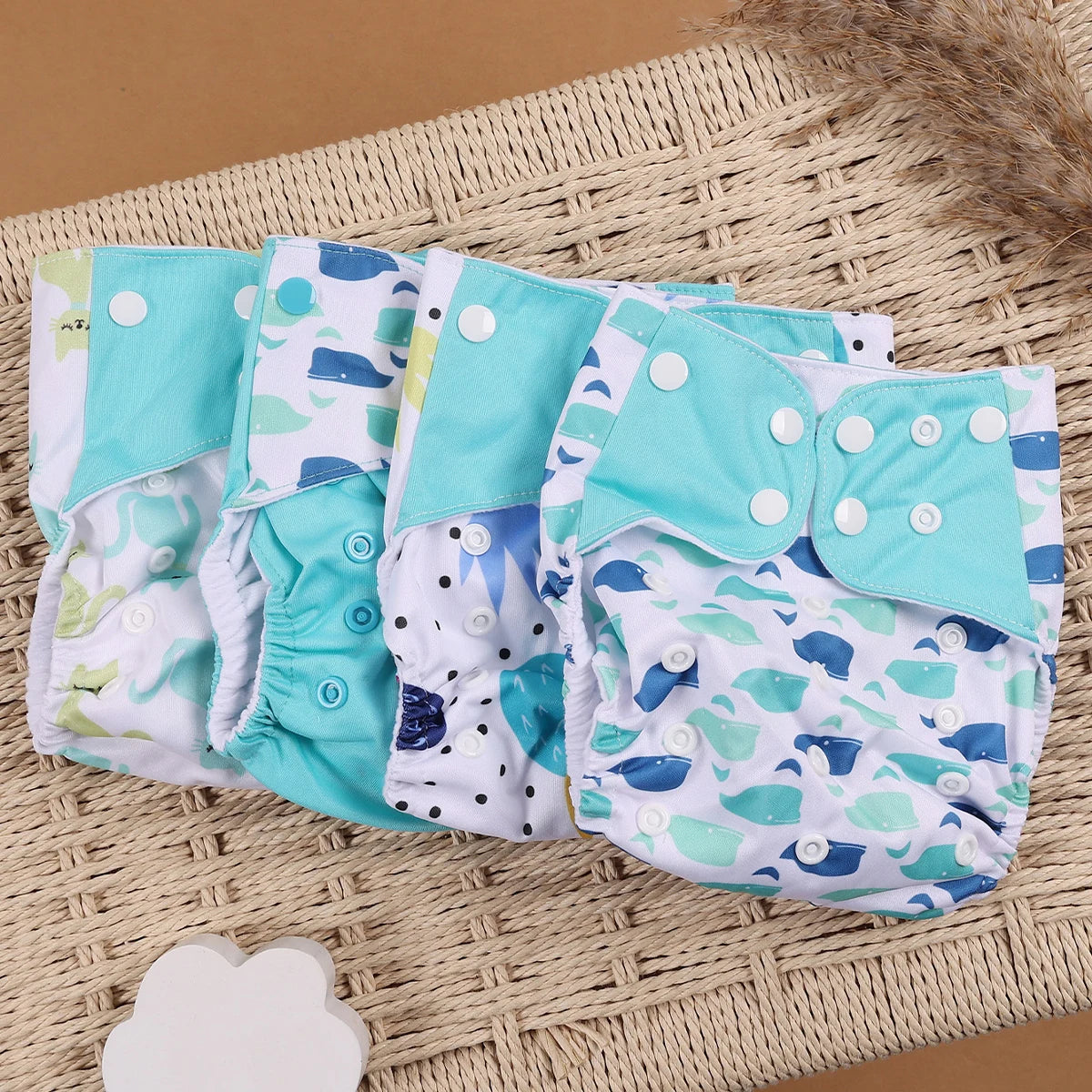 4Pcs/Set Eco-Friendly Cloth Diaper Ecological Reusable Baby Diapers