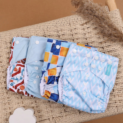 4Pcs/Set Eco-Friendly Cloth Diaper Ecological Reusable Baby Diapers