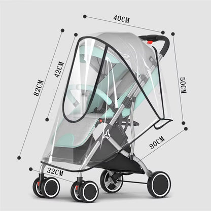 New Universal Stroller Rain Cover Baby Car Weather Wind Sun Shield Transparent Breathable Trolley Umbrella Raincoat Accessories