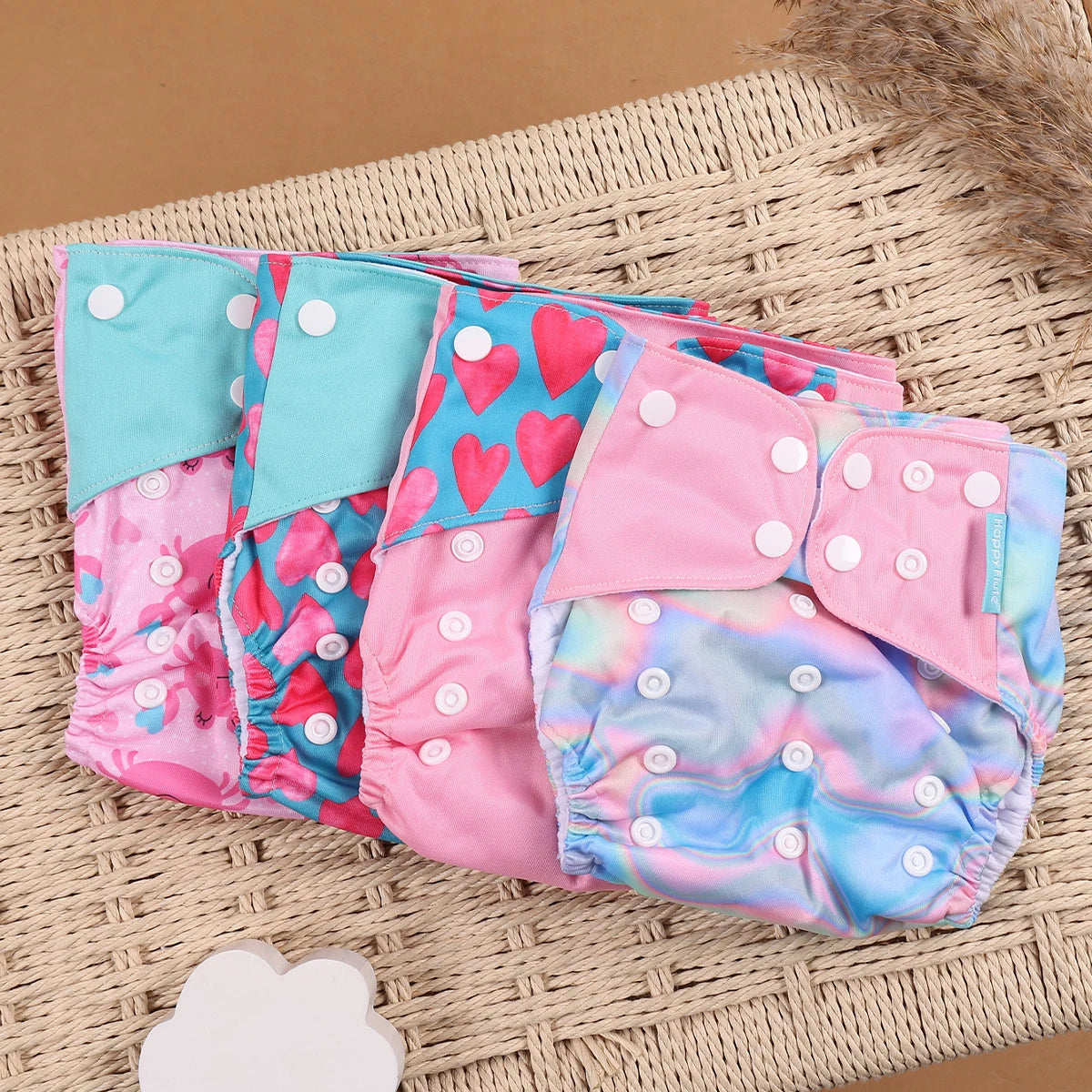 4Pcs/Set Eco-Friendly Cloth Diaper Ecological Reusable Baby Diapers