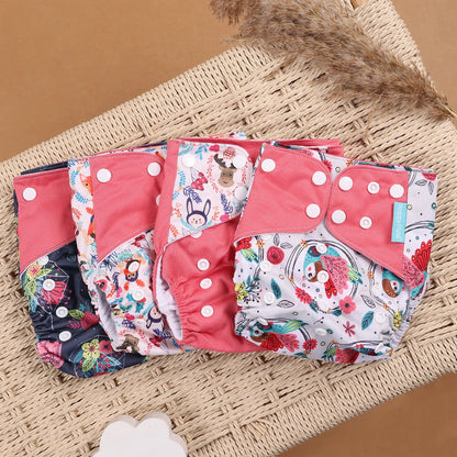 4Pcs/Set Eco-Friendly Cloth Diaper Ecological Reusable Baby Diapers