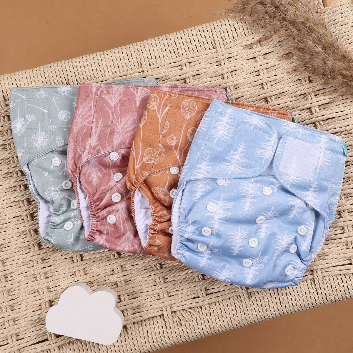 4Pcs/Set Eco-Friendly Cloth Diaper Ecological Reusable Baby Diapers