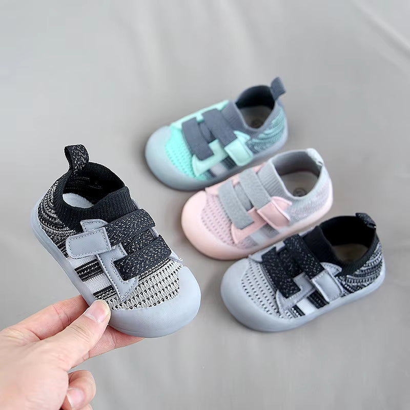 Children'S Casual Sports Shoes Mesh Breathable Boy Girls Walking Shoes Soft Soles Anti-Skid Baby Walking Shoes Baby Sports Shoes