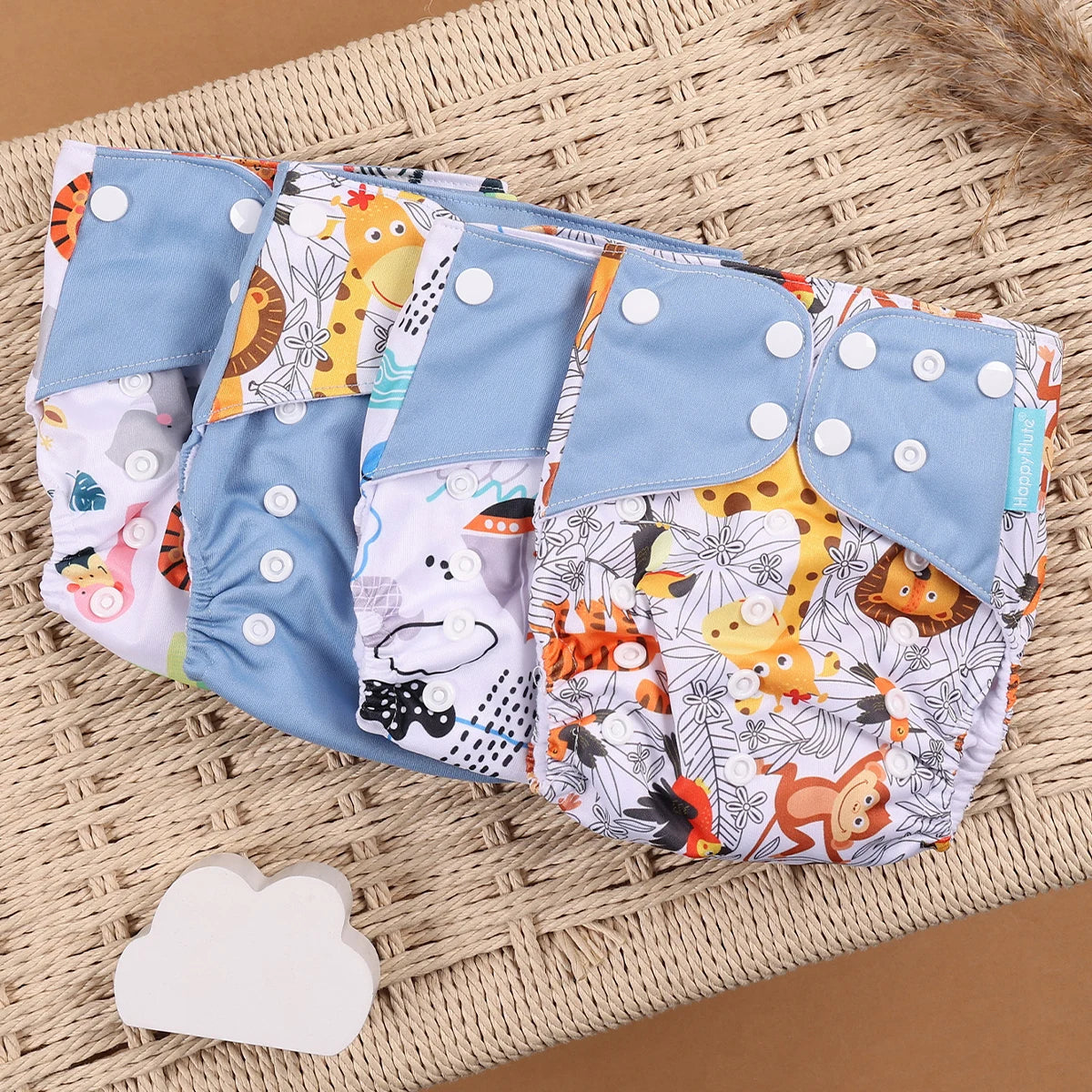 4Pcs/Set Eco-Friendly Cloth Diaper Ecological Reusable Baby Diapers