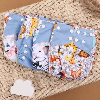 4Pcs/Set Eco-Friendly Cloth Diaper Ecological Reusable Baby Diapers