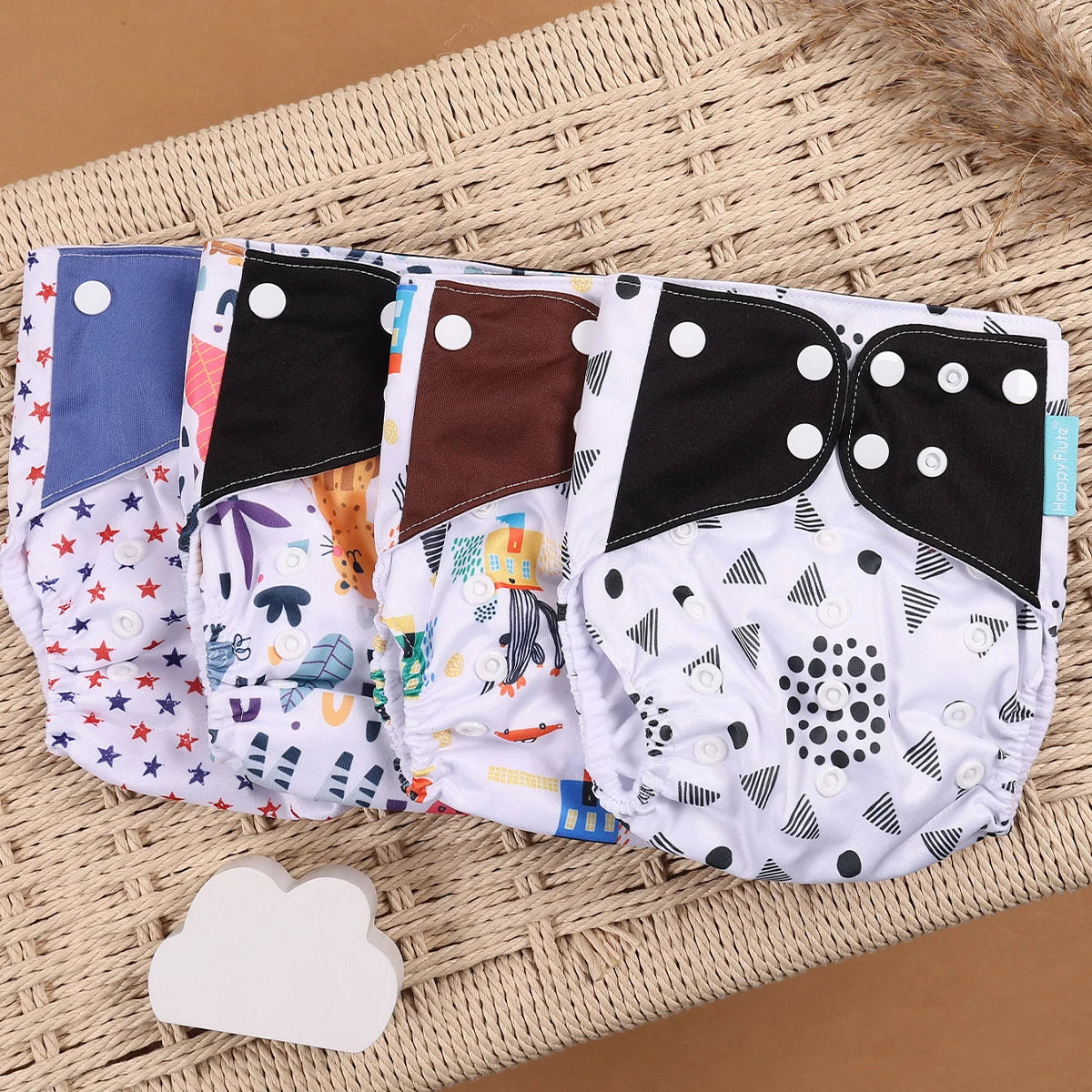 4Pcs/Set Eco-Friendly Cloth Diaper Ecological Reusable Baby Diapers