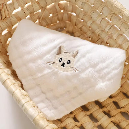 6 Layer Cotton Embroidery Baby Saliva Towels Hand Face Wipes Newborn Bib Kids Handkerchief Toddler Soft Washcloth Burp Cloth