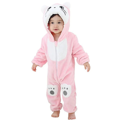 Halloween Winter Baby Rompers Hooded Flannel Toddler Infant Clothes Overall Bodysuits Jumpsuit Costume for Kids Girl Boy