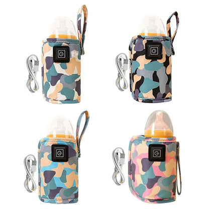 USB Milk Water Warmer Bottle Heater Travel Stroller Insulated Bag Baby Nursing Safe Kids Supplies for Outdoor Winter