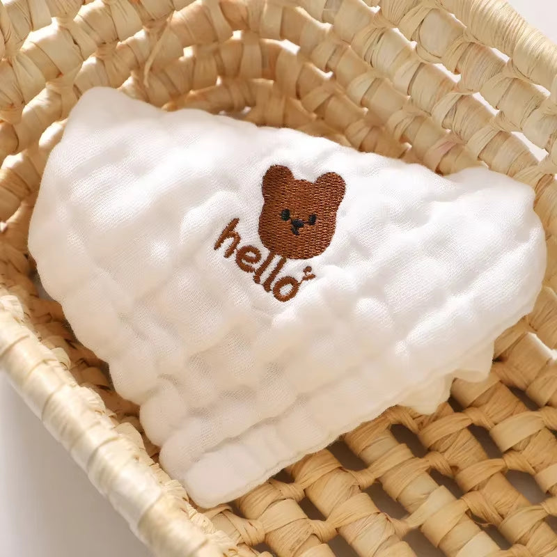 6 Layer Cotton Embroidery Baby Saliva Towels Hand Face Wipes Newborn Bib Kids Handkerchief Toddler Soft Washcloth Burp Cloth