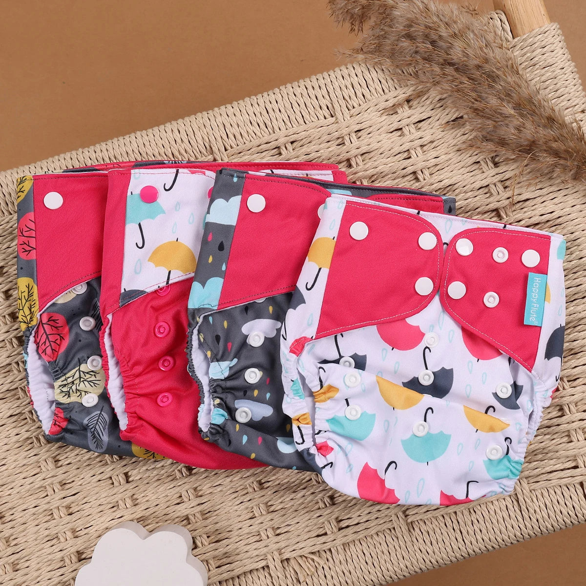 4Pcs/Set Eco-Friendly Cloth Diaper Ecological Reusable Baby Diapers