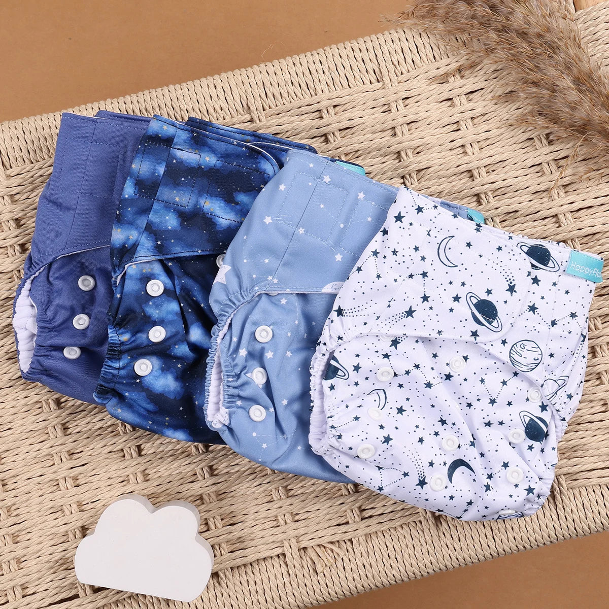 4Pcs/Set Eco-Friendly Cloth Diaper Ecological Reusable Baby Diapers